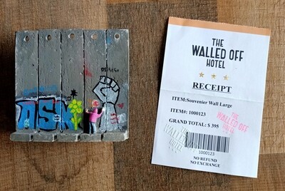 Banksy (Attributed) &quot;Free Pallestina Resist&quot; Wall Section Sculpture w/Receipt (#0526)
