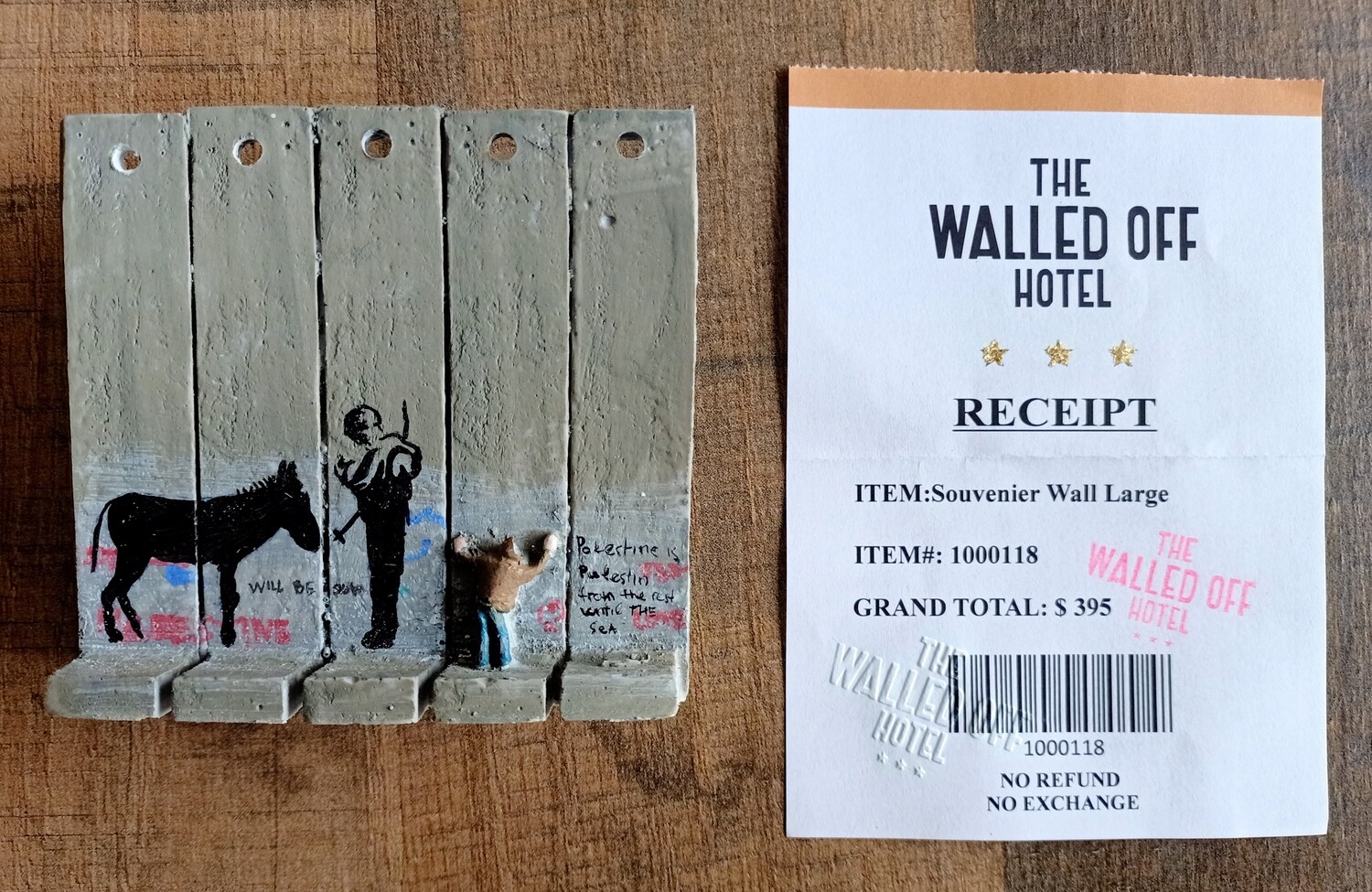 ​Banksy &#39;Free Palestina&#39; Wall Section Sculpture w/Receipt (#0528)