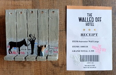 ​Banksy &#39;Free Palestina&#39; Wall Section Sculpture w/Receipt (#0528)