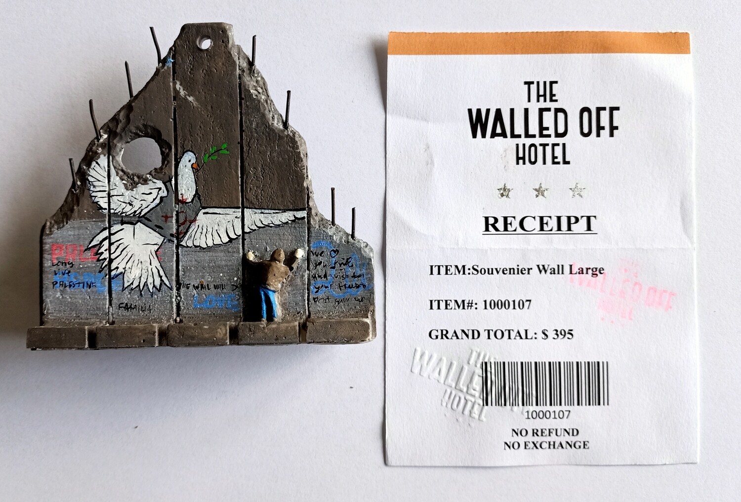 Banksy (Attributed) &#39;Lony Live Palestina&#39; Wall Section Sculpture w/Receipt (#0537)
