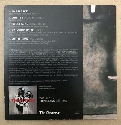 ​Banksy Think Tank Observer CD SOLD OUT! (#0576)