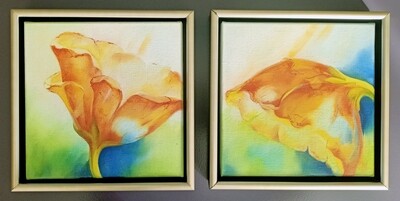 ​Ans Moederscheim-Bout Voerendaal 2-panel painting Flowers (#0456)