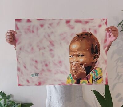 Akore 'Smiles From Africa' MixedMedia Signed w/COA (#0462)