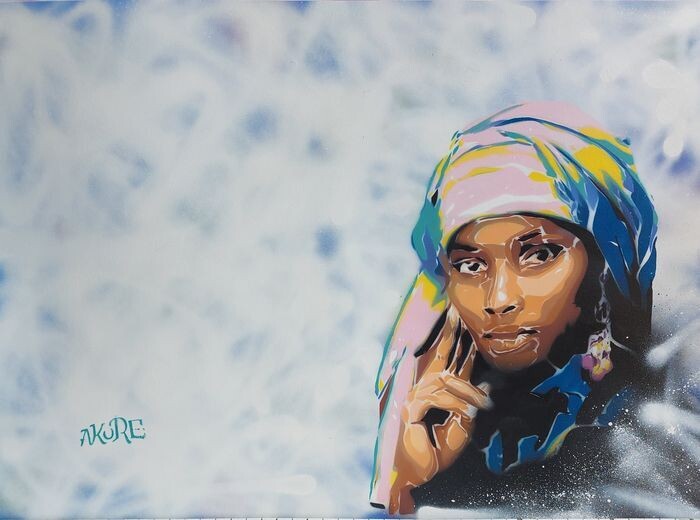 Akore &quot;Refugees are human II&#39;&#39; MixedMedia Signed w/COA (#0465)