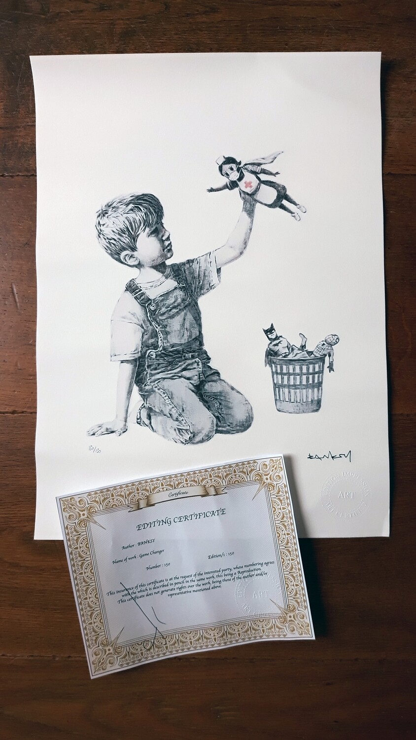 Banksy 'Game Changer' 2020 New Limited Edition of Corona Release 150/150 w/COA (#0296)