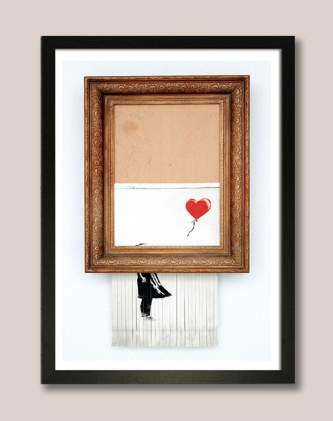 Banksy Copy Print Shredded Balloon Girl Red Balloon (#0502)