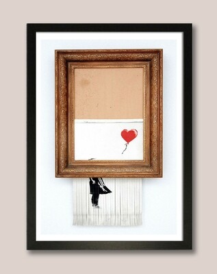 Banksy Copy Print Shredded Balloon Girl Red Balloon (#0502)