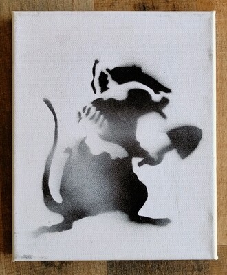 Dismaland Souvenir &quot;Street Rat&quot; Canvas w/SeeTicket, Letter and Envelope. (#0593)