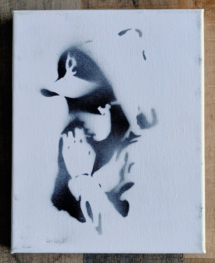 Dismaland  Souvenir &quot;Boy Praying&quot; Canvas w/SeeTicket, Letter and Envelope. (#0594)