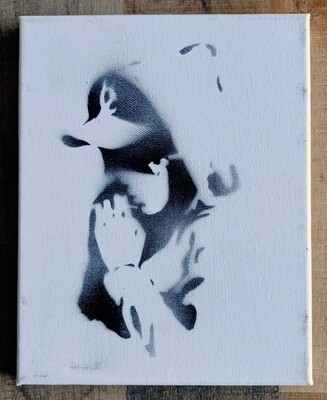 Dismaland  Souvenir &quot;Boy Praying&quot; Canvas w/SeeTicket, Letter and Envelope. (#0594)
