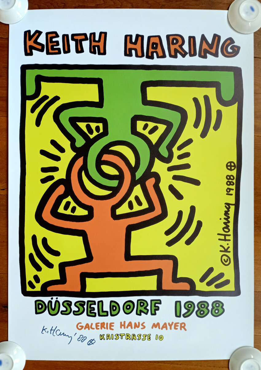Keith Haring Signed (Attributed) &quot;Hans Mayer Galerie 1988 Poster&quot; (#0722)