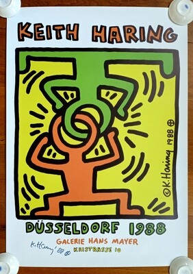 Keith Haring Signed (Attributed) &quot;Hans Mayer Galerie 1988 Poster&quot; (#0722)
