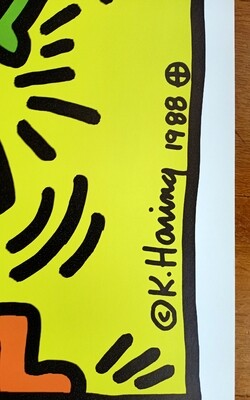 Keith Haring Signed (Attributed) "Hans Mayer Galerie 1988 Poster" (#0722)