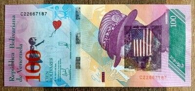 Banksy (Attributed) Dismaland Banknote 100 Venezuelan Bolivar Bill 2015 (#0736)