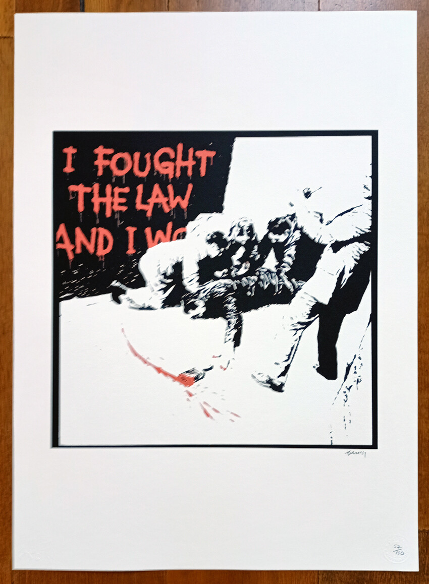 Banksy (Attributed) I Fought The Law POW edition 57/150 - w/COA (#0744)
