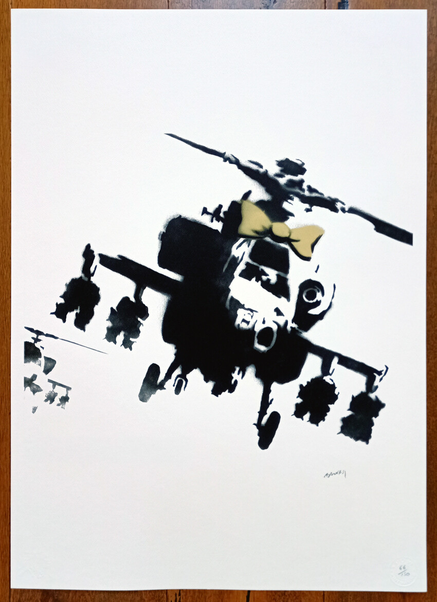 Banksy (Attributed) Happy Choppers POW edition 66/150 - w/COA (#0749)
