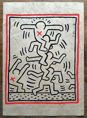 Drawing by Keith Haring (Attributed) 1985 (#0627)