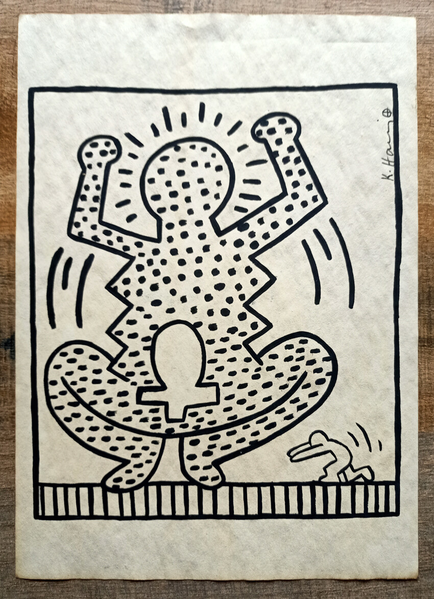 Drawing by Keith Haring (Attributed) 1985 (#0623)