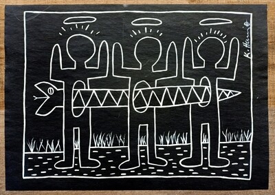 Drawing by Keith Haring (Attributed) 1982 (#0629)