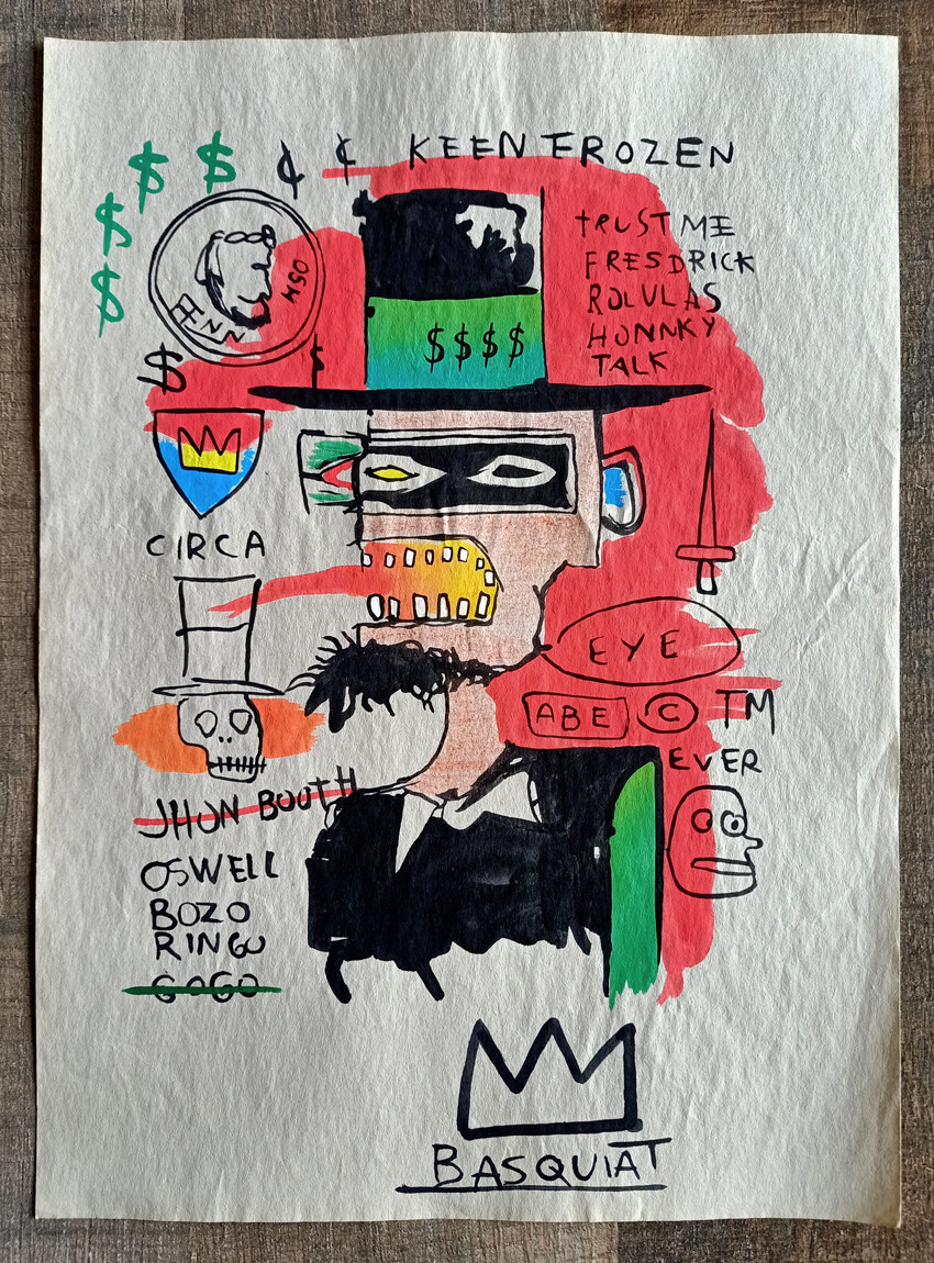Drawing by Jean-Michel Basquiat (Attributed) 1984 (#0795)