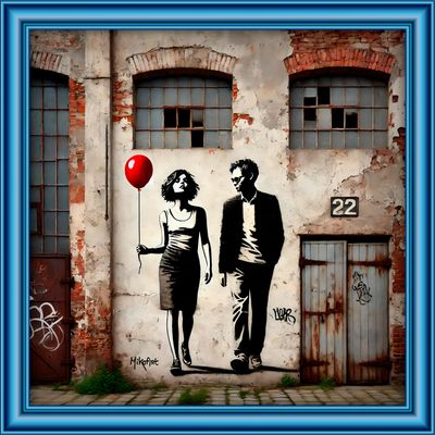 MikoArt-Liquid Gloss®-06/RedBalloonLove-80x80cm-0356