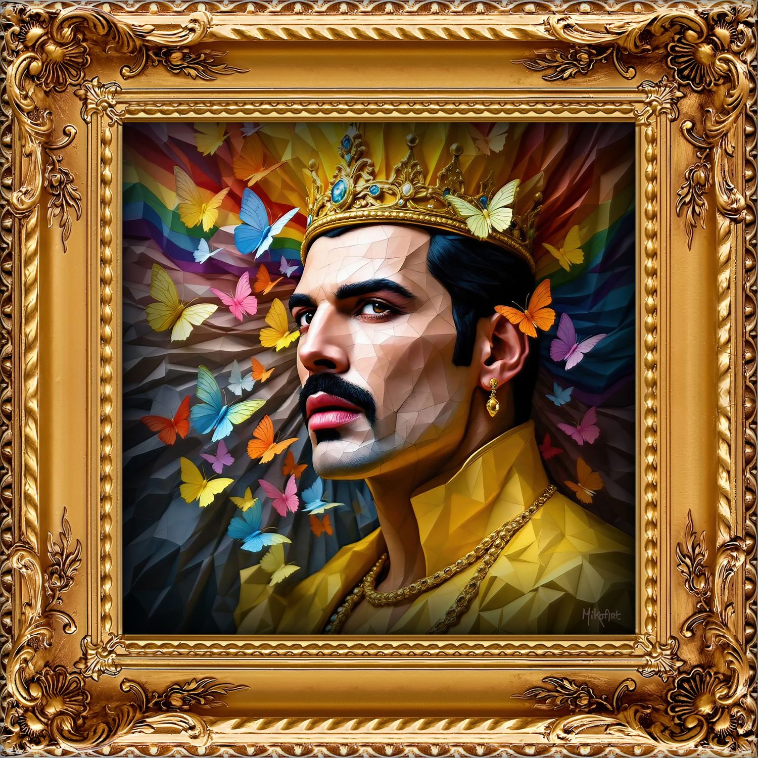 MikoArt-Liquid Gloss®-07FP/Freddie Mercury-120x120cm
