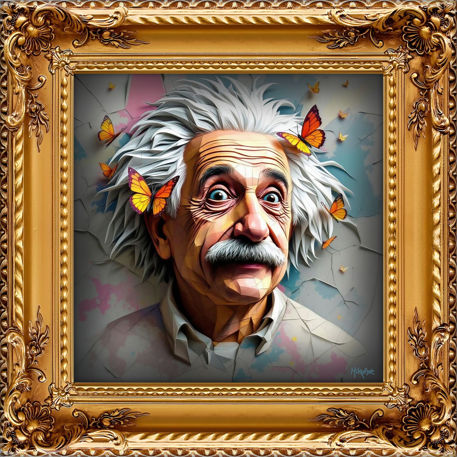 MikoArt-Liquid Gloss®-07FP/AlbertEinstein-120x120cm