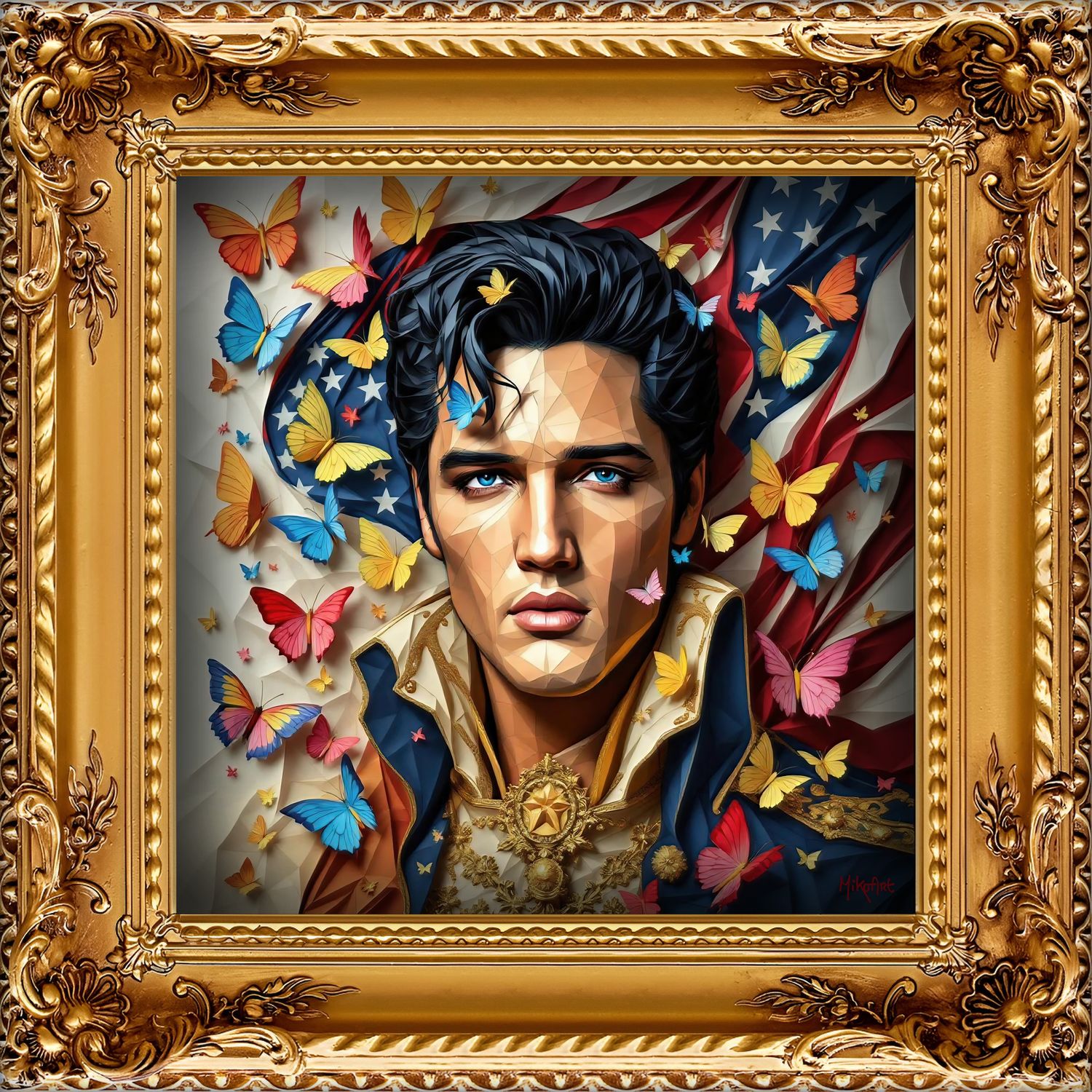 MikoArt-Liquid Gloss®-07FP/ElvisPresley-120x120cm