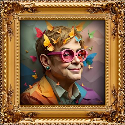 MikoArt-Liquid Gloss®-07FP/EltonJohn-120x120cm