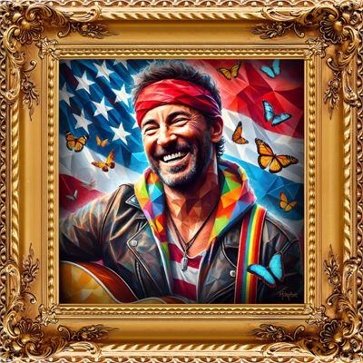 MikoArt-Liquid Gloss®-07FP/Bruce Springsteen-120x120cm