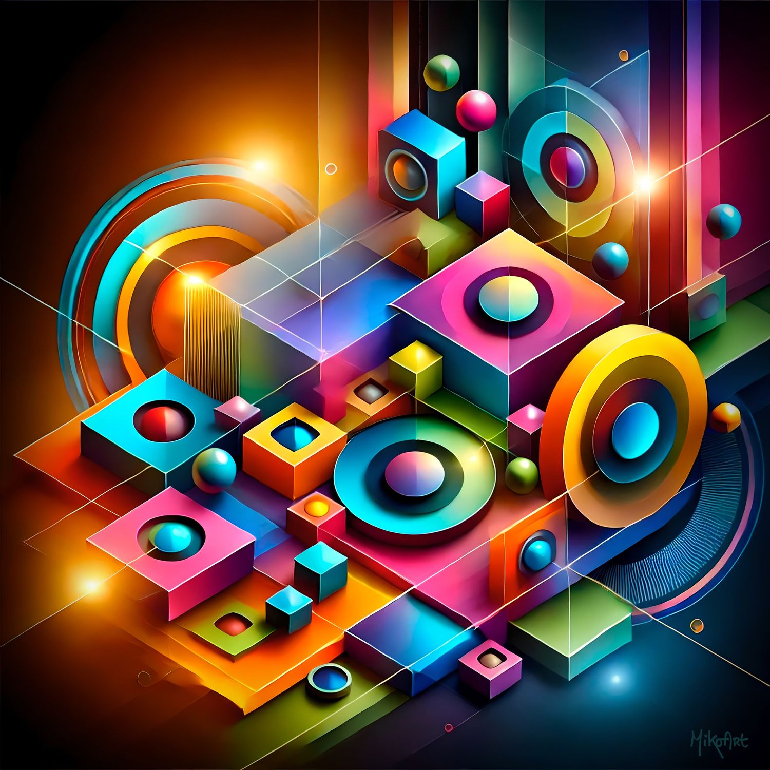 MikoArt-Liquid Gloss®-05/Series-80x80cm-0338