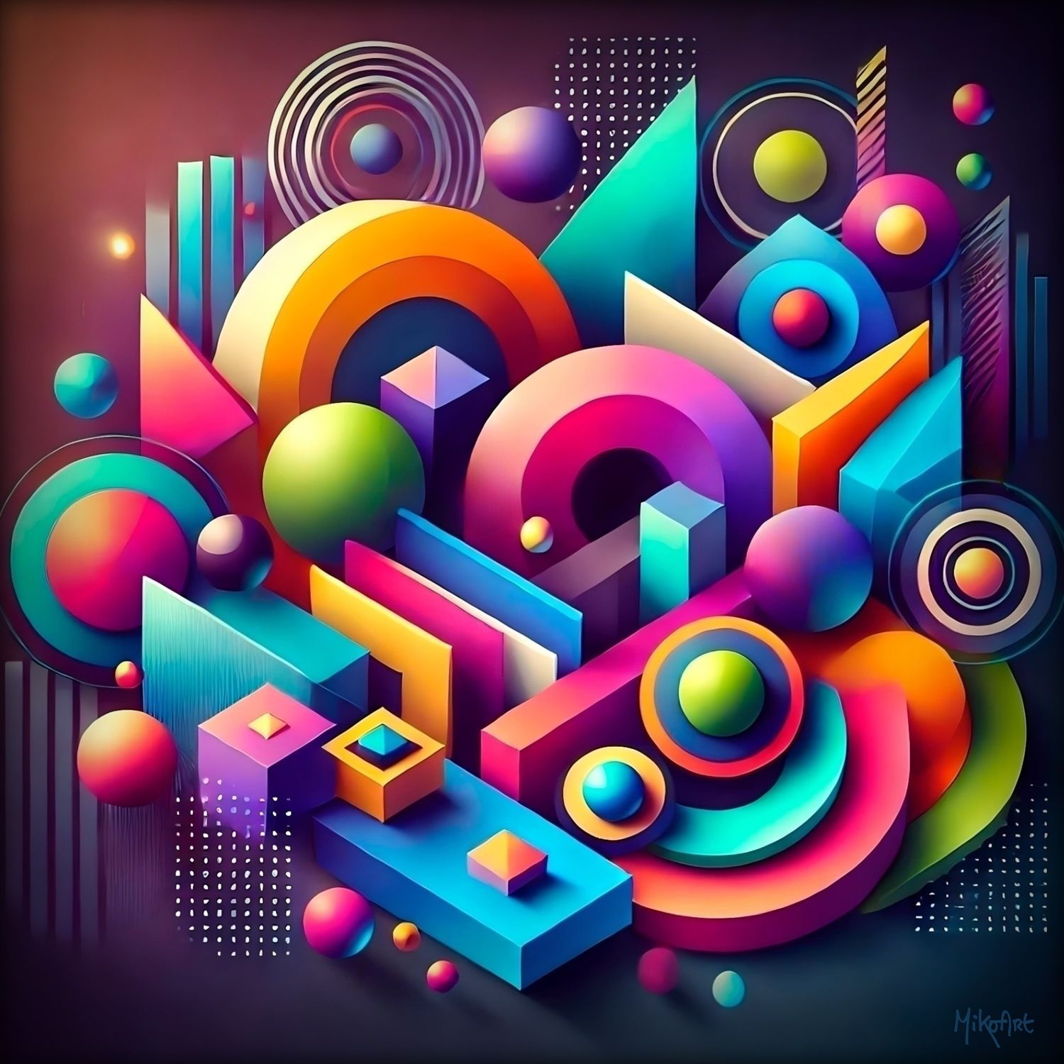 MikoArt-Liquid Gloss®-05/Series-80x80cm-0339