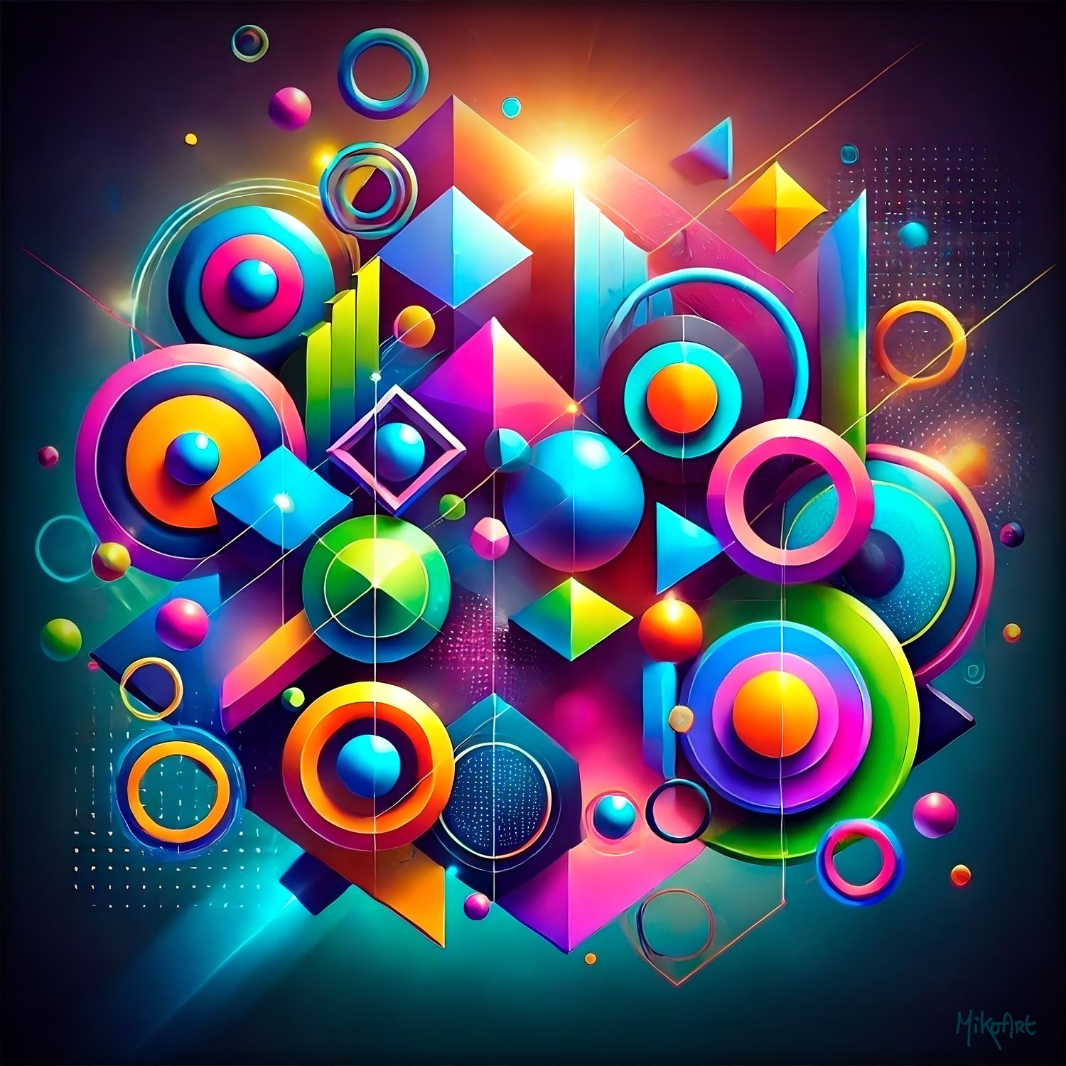 MikoArt-Liquid Gloss®-05/Series-80x80cm-0342