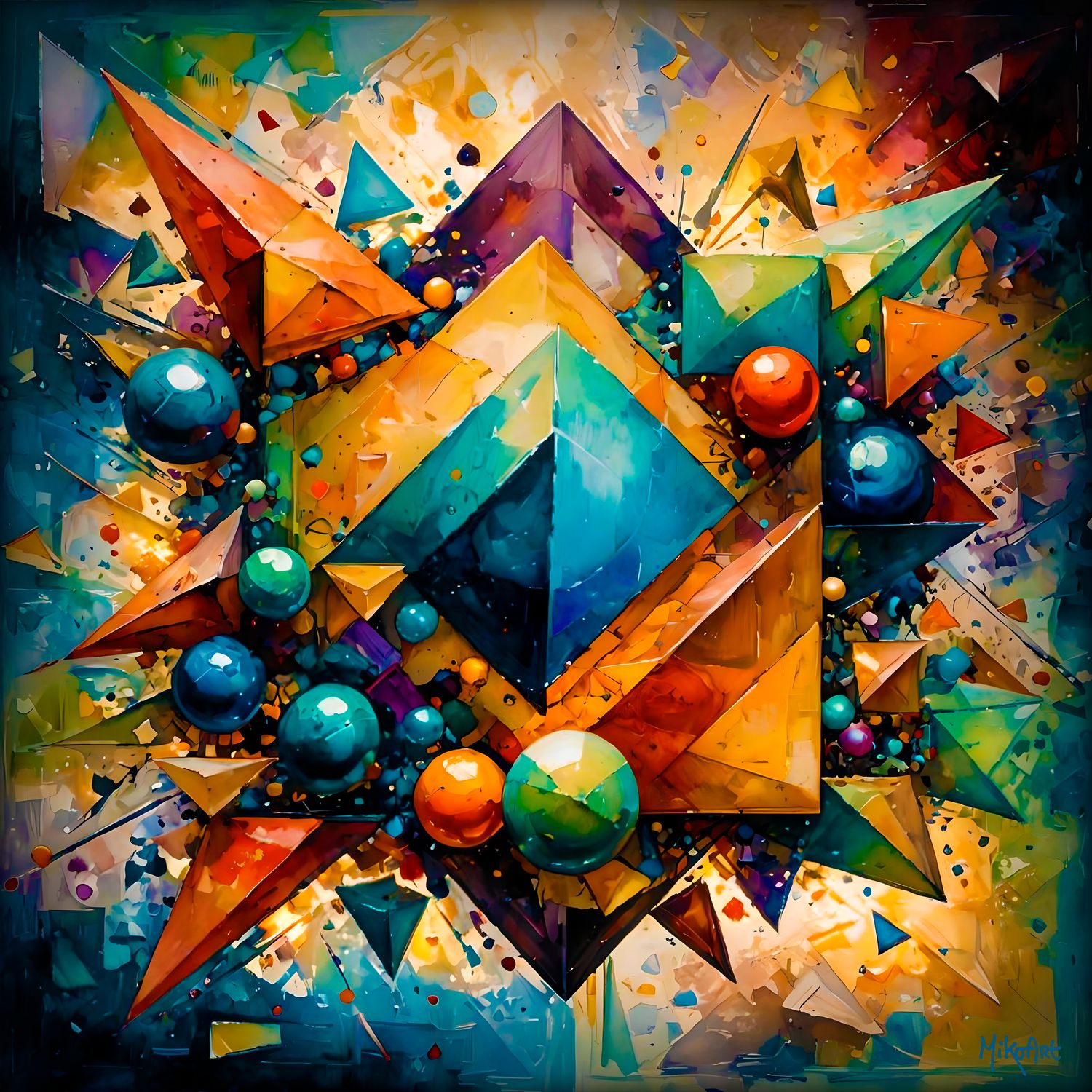 MikoArt-Liquid Gloss®-03/Series-80x80cm-0312