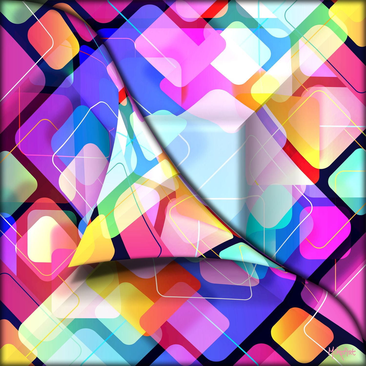 MikoArt-Liquid Gloss®-01/Series-80x80cm-0139