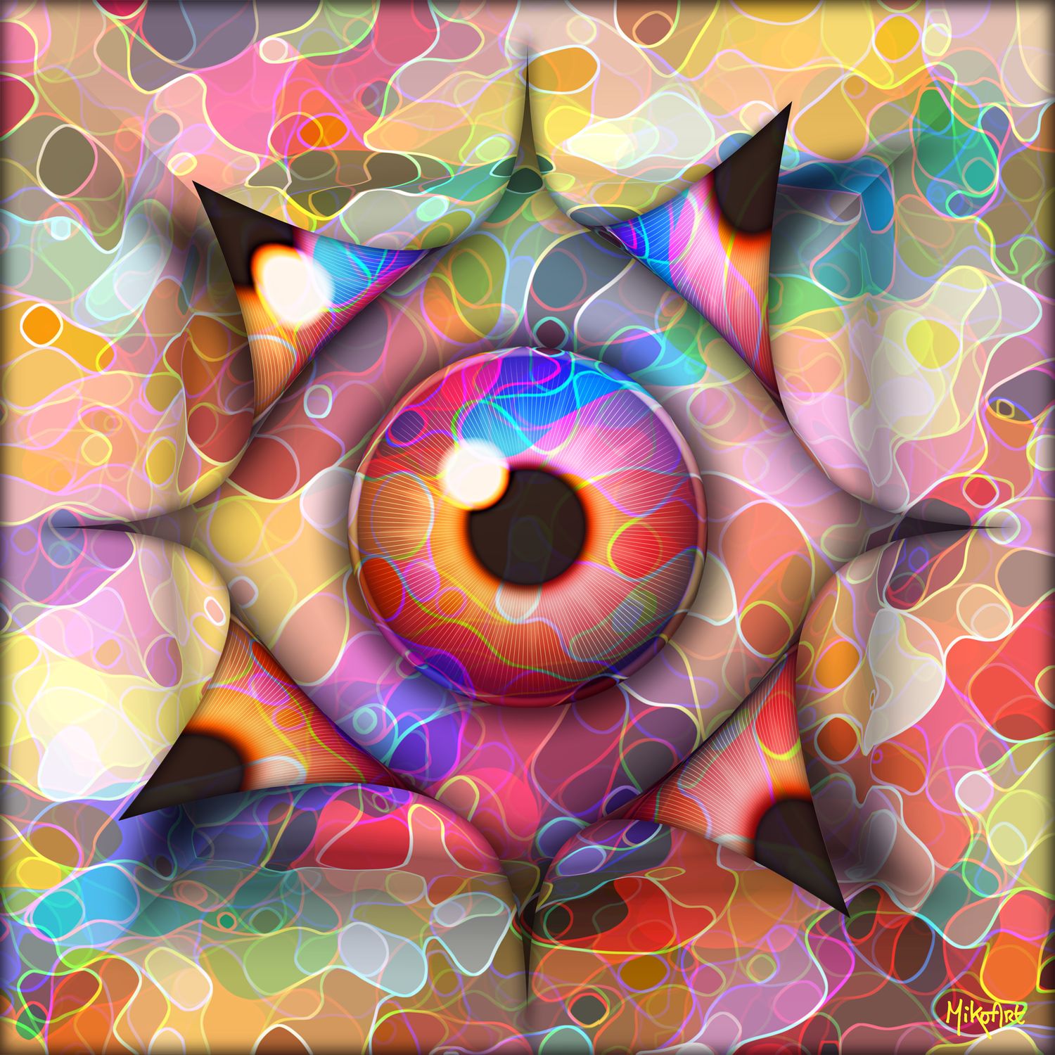 MikoArt-Liquid Gloss®-01/Series-80x80cm-0085