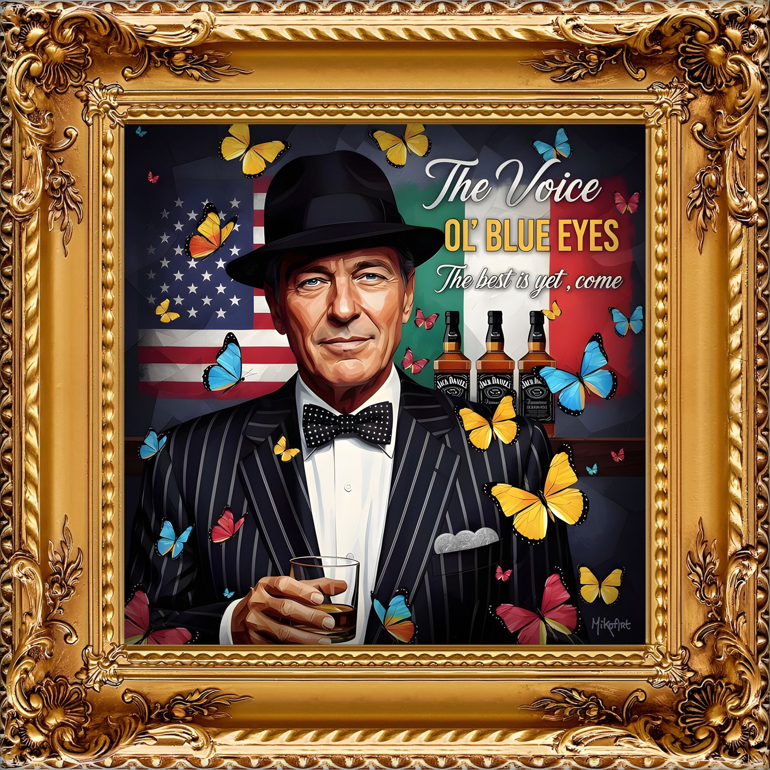 MikoArt-Liquid Gloss®-07FP/Frank Sinatra-120x120cm