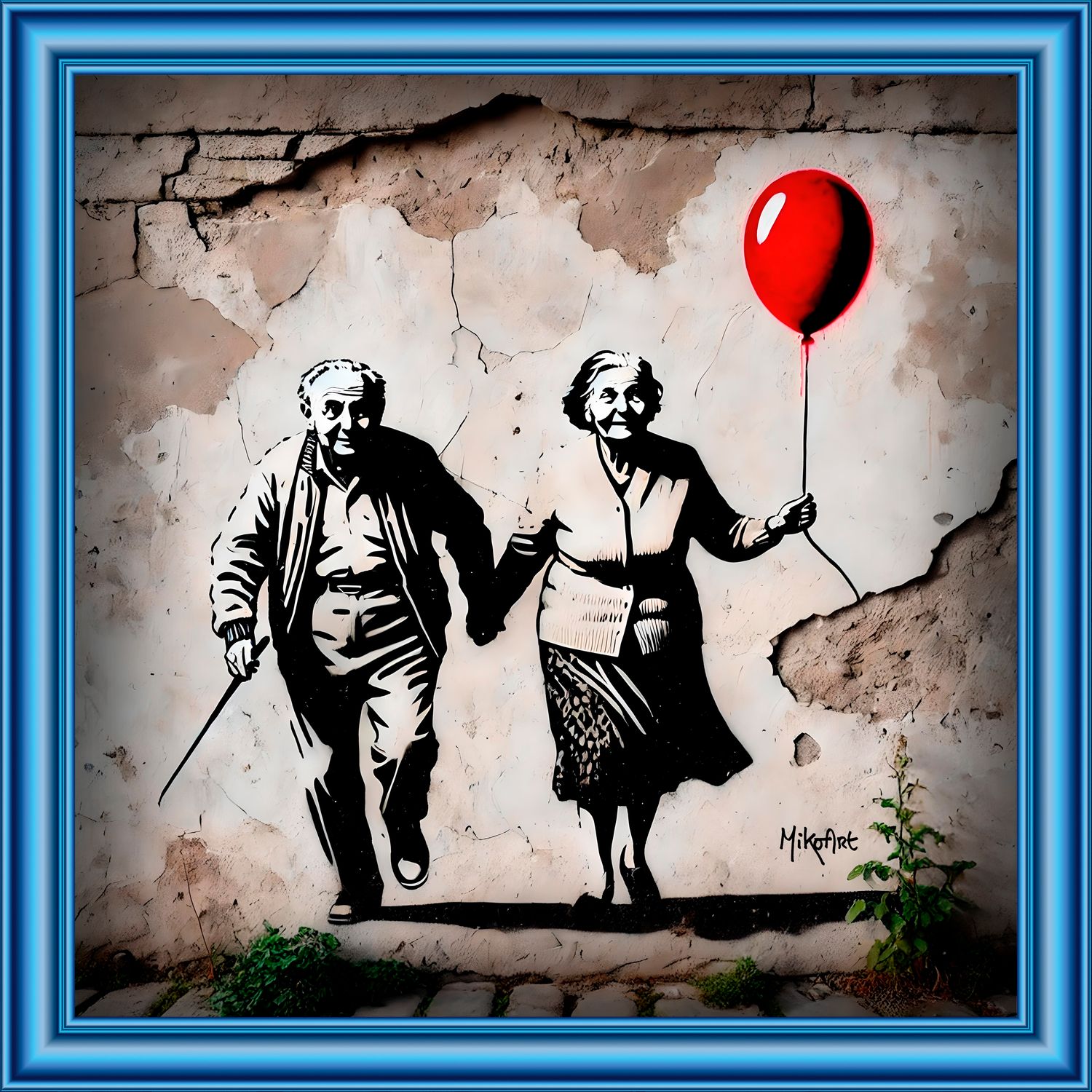 MikoArt-Liquid Gloss®-06/RedBalloonLove-80x80cm-0353
