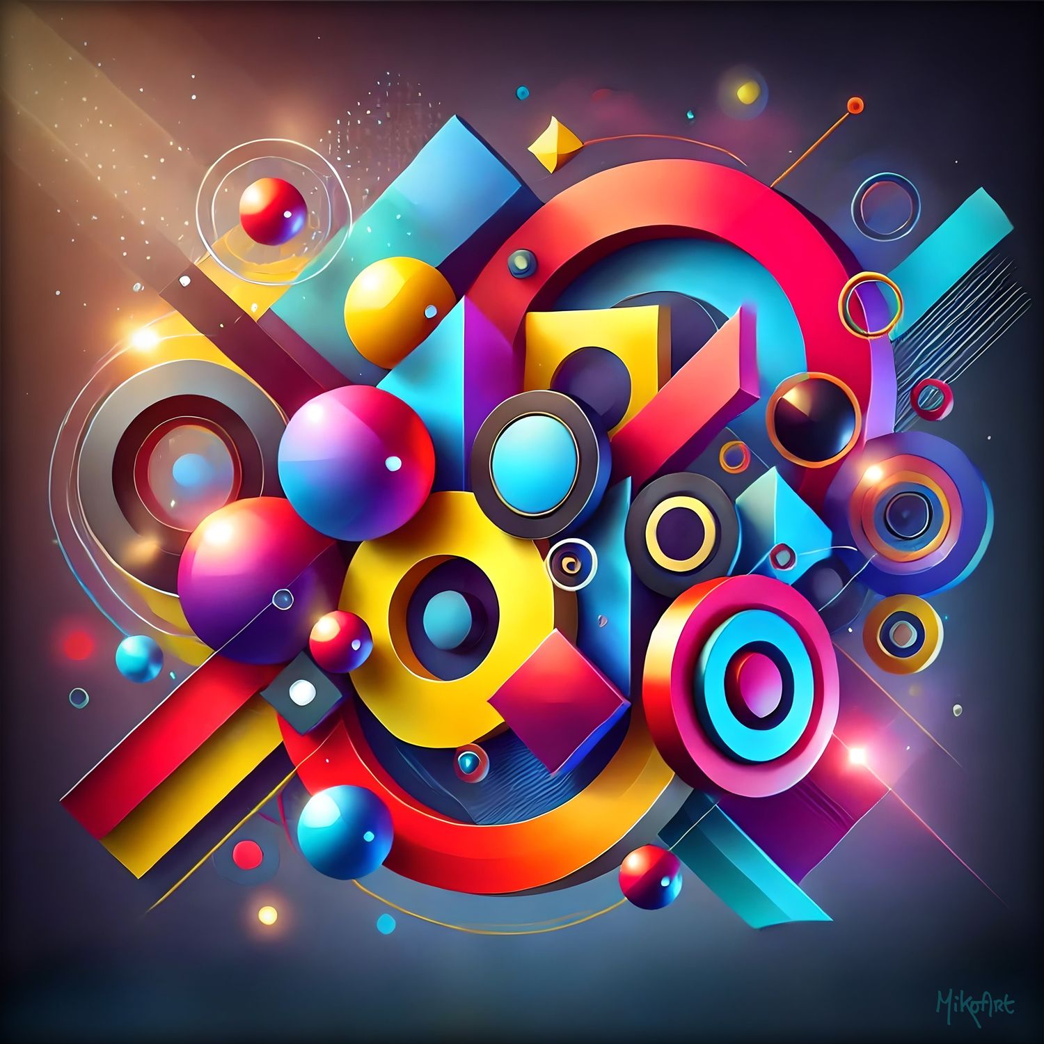 MikoArt-Liquid Gloss®-05/Series-80x80cm-0351