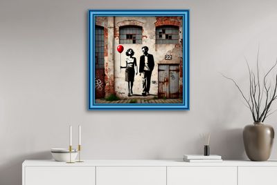 MikoArt-Liquid Gloss®-06/RedBalloonLove-80x80cm-0356