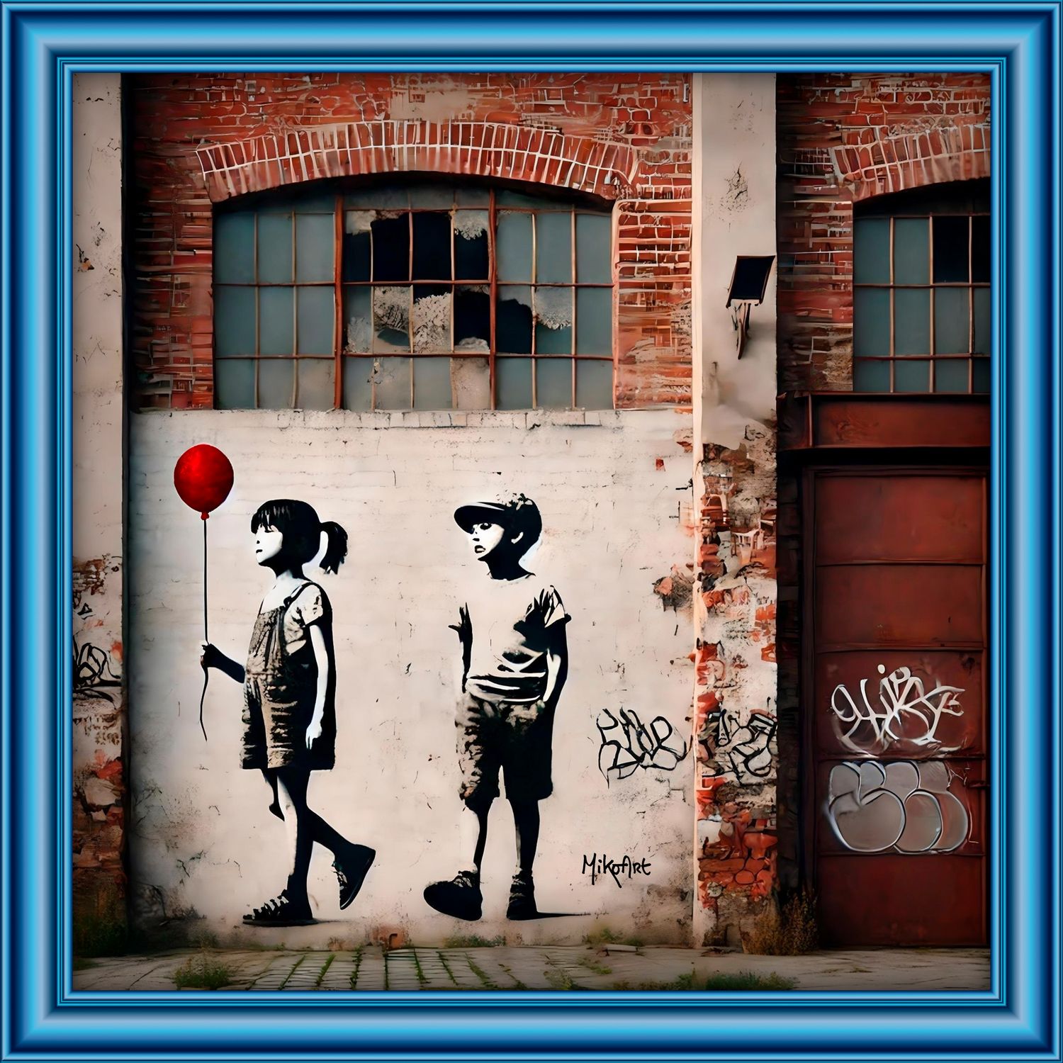MikoArt-Liquid Gloss®-06/RedBalloonLove-80x80cm-0355