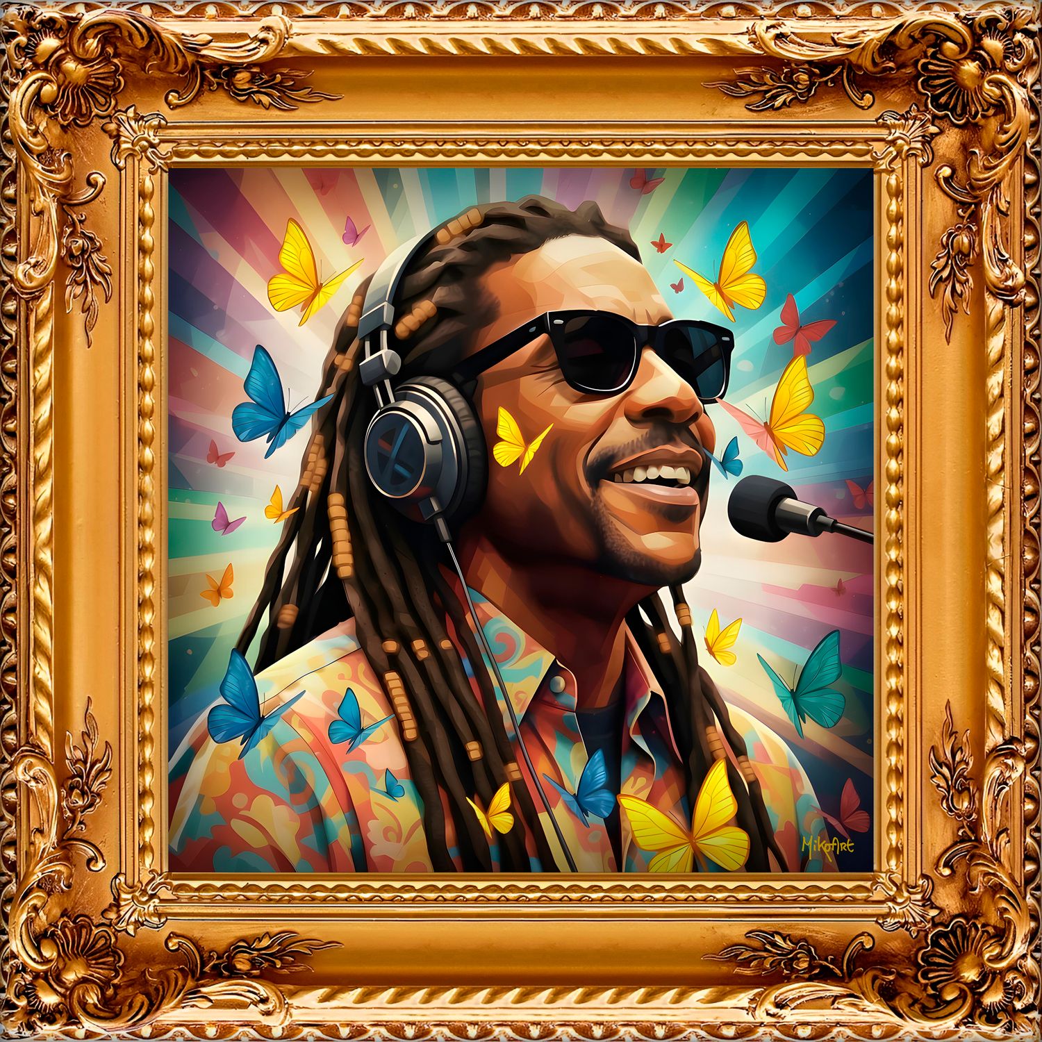 MikoArt-Liquid Gloss®-07FP/Stevie Wonder-120x120cm