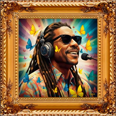 MikoArt-Liquid Gloss®-07FP/Stevie Wonder-120x120cm