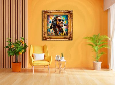 MikoArt-Liquid Gloss®-07FP/Stevie Wonder-120x120cm
