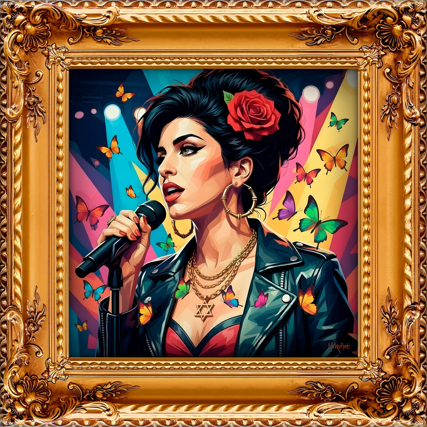 MikoArt-Liquid Gloss®-07FP/Amy Winehouse-120x120cm