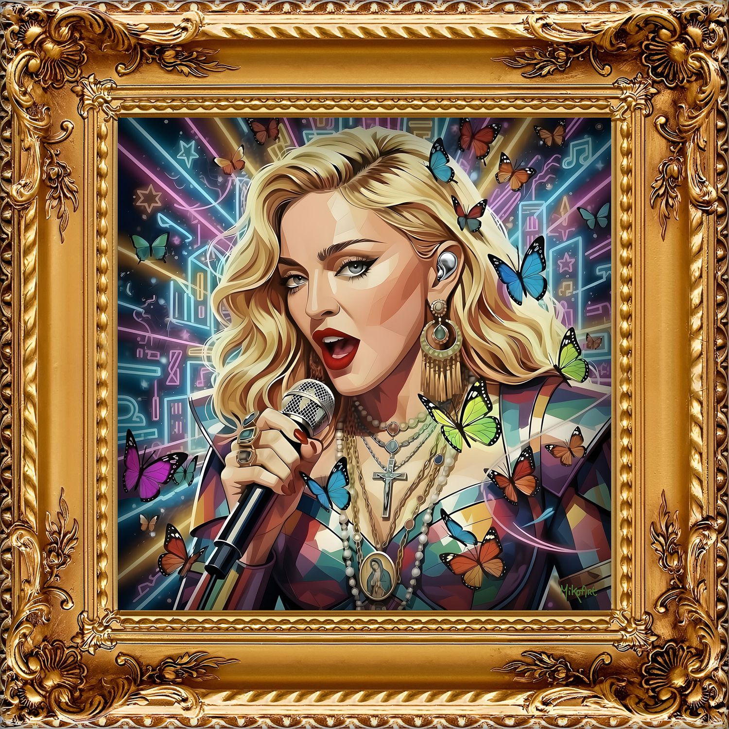 MikoArt-Liquid Gloss®-07FP/Madonna-120x120cm