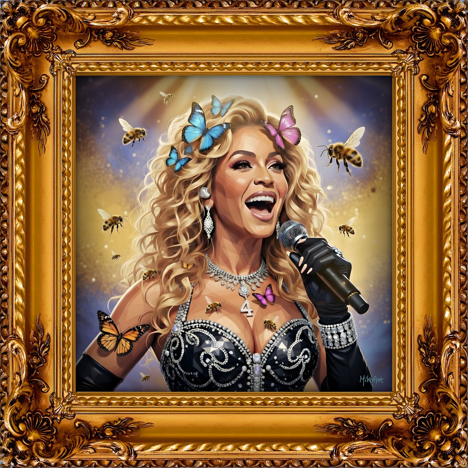 MikoArt-Liquid Gloss®-07FP/Beyoncé-120x120cm