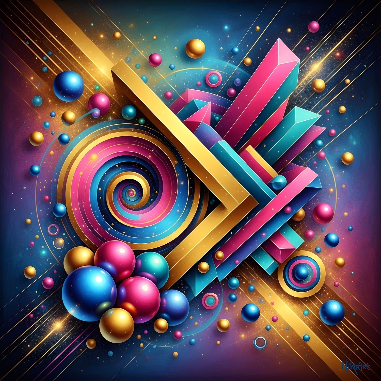 MikoArt-Liquid Gloss®-05/Series-80x80cm-0354