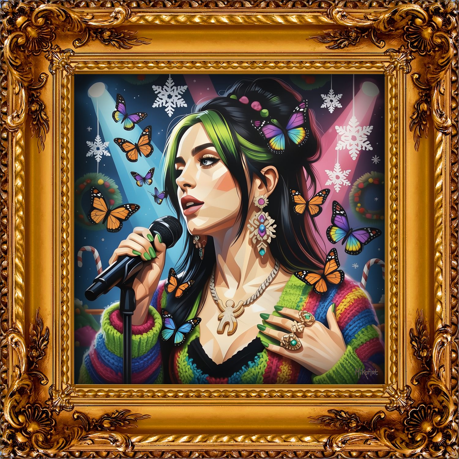 MikoArt-Liquid Gloss®-07FP/BillieEilish-120x120cm