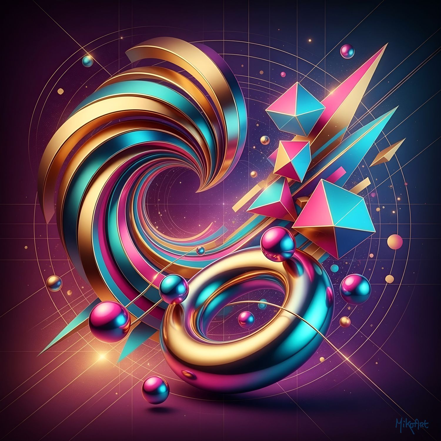 MikoArt-Liquid Gloss®-05/Series-80x80cm-0356